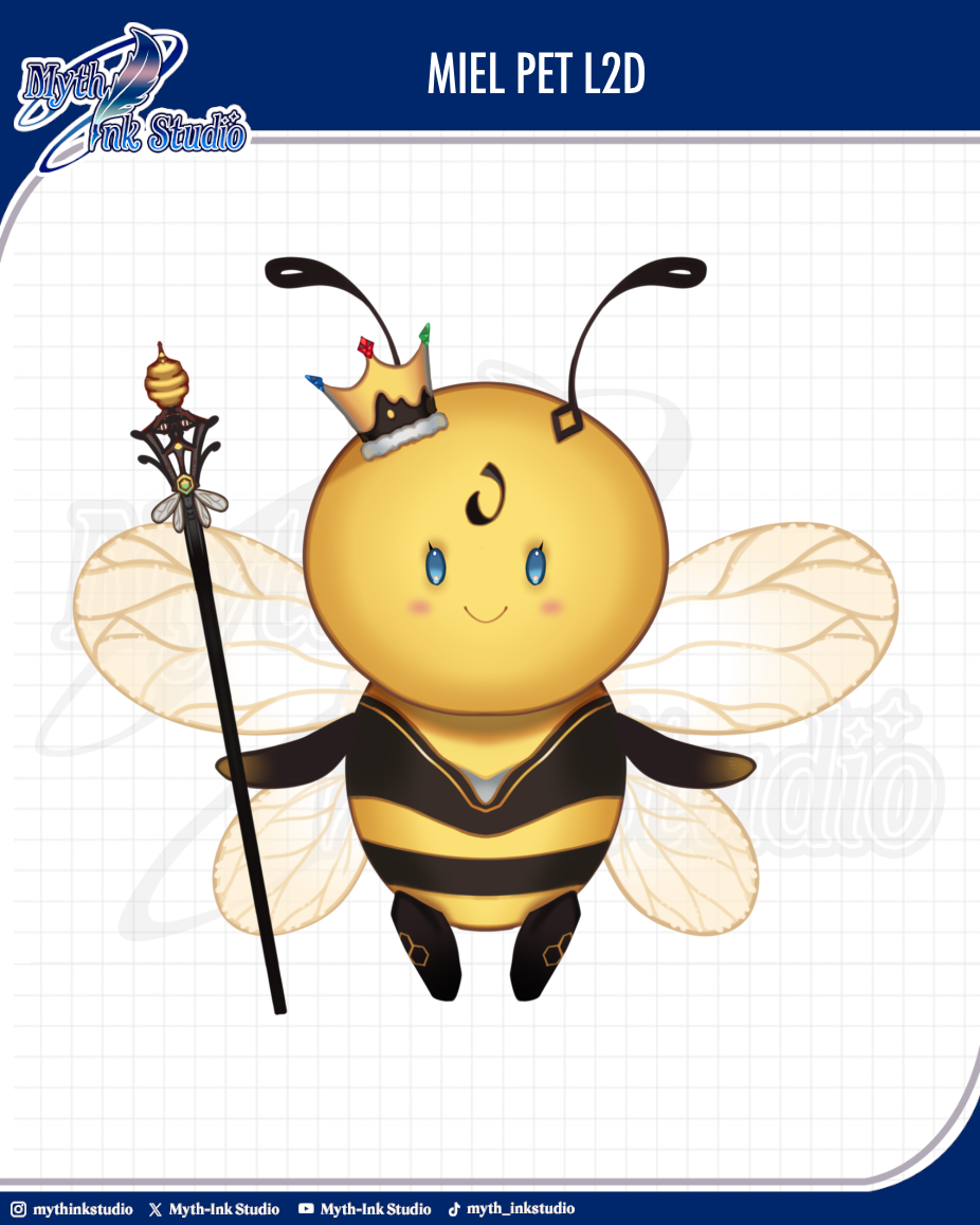 Miel pet Live2D chibi mascot - Cute VTuber companion design